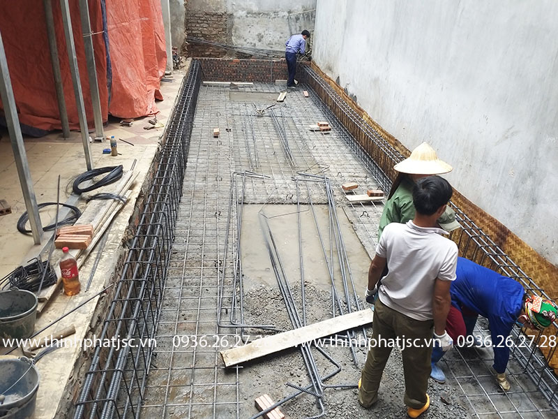 xây nhà trọn gói quận Hoàng Mai khởi công nhà anh Điệp 4