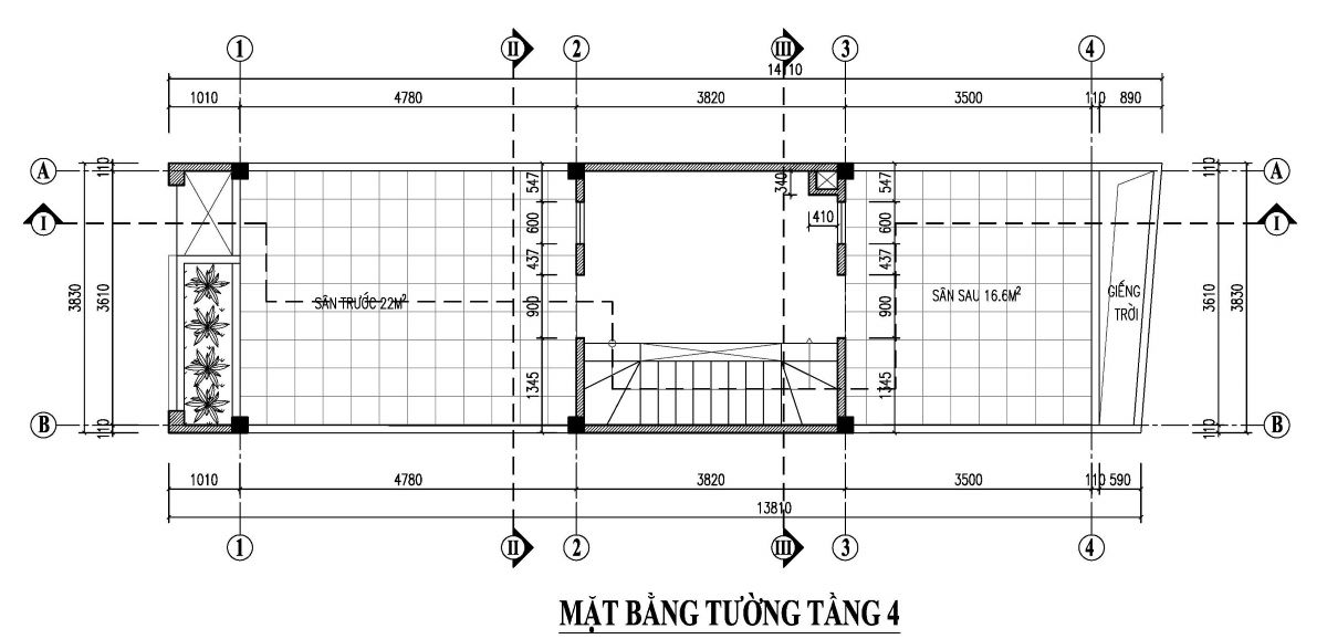 bản vẽ nhà phố 50m2 3 tầng 1 tum 8