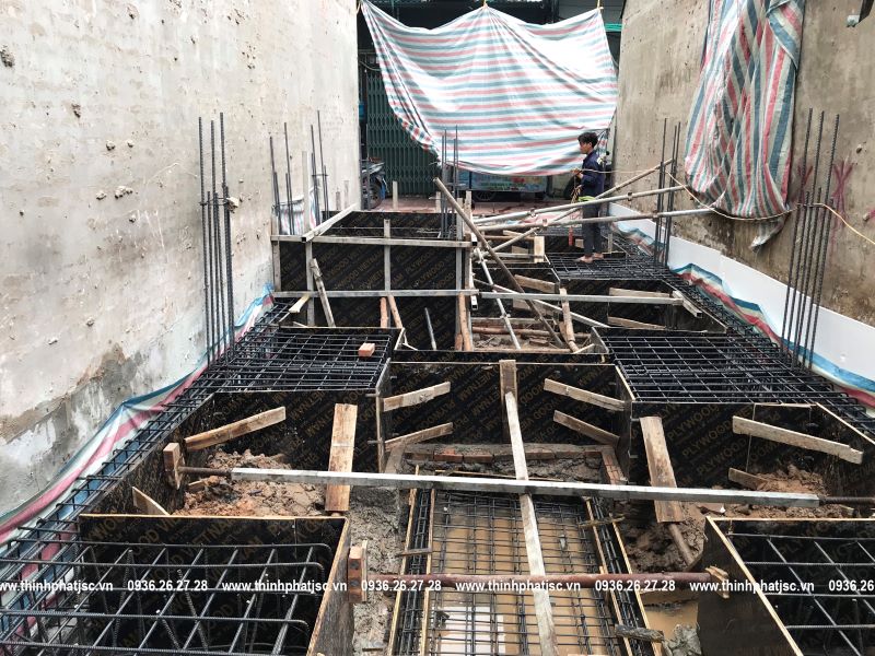 xây nhà trọn gói quận hà đông anh Phương móng 5