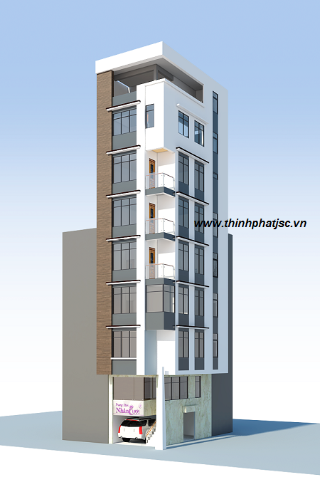 Thiết kế nhà phố 9 tầng tại Hà Nội